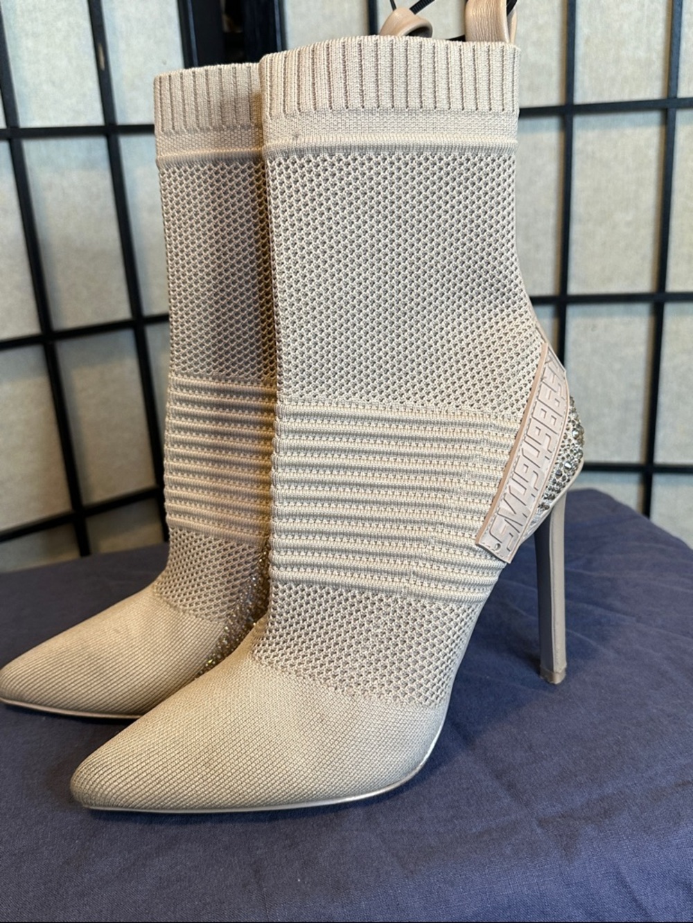 Steve Madden Maxwelle Embellished Sock Stiletto Bootie - Picture 3 of 6